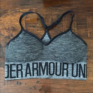 Under Armour Black and Gray Racerback Sports Bra